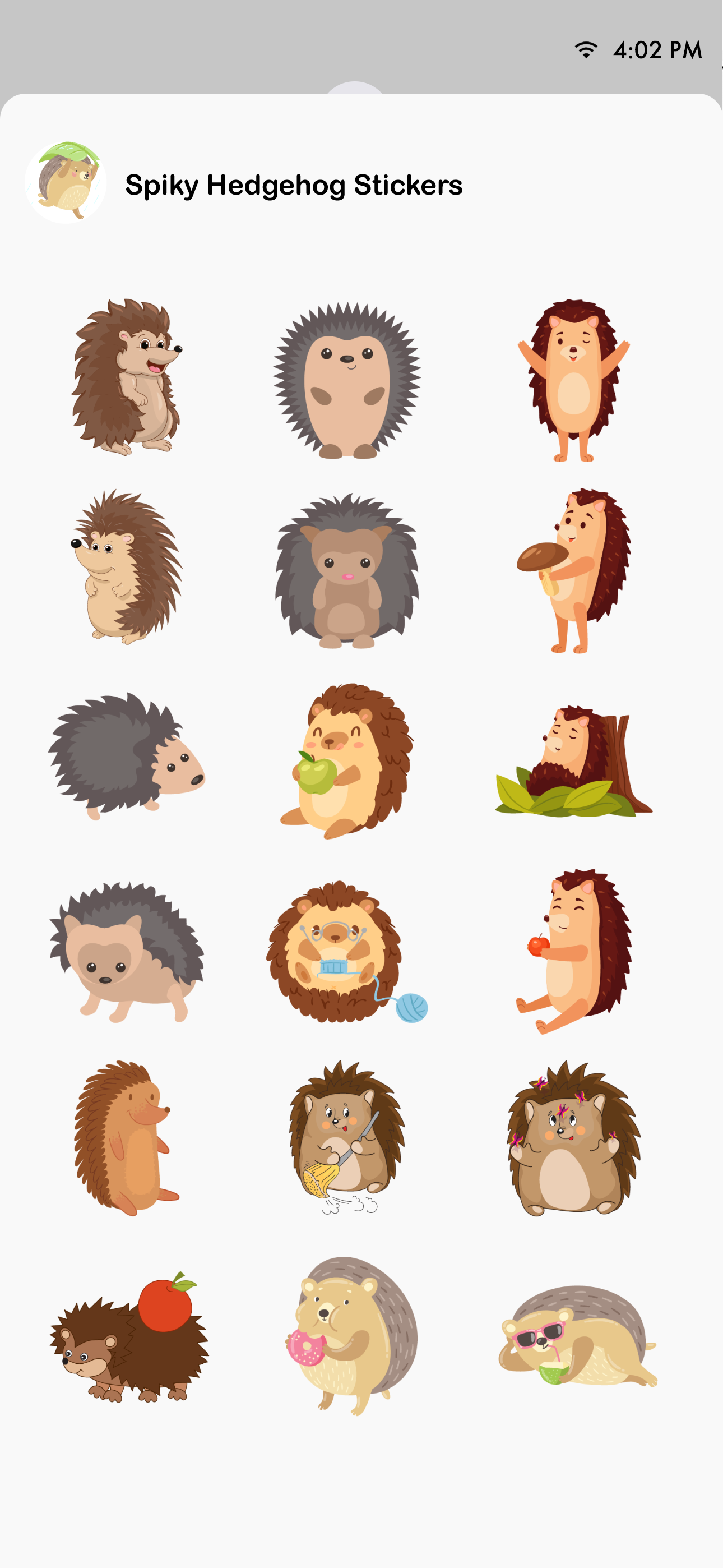 Spiky Hedgehog Stickers screenshot 3