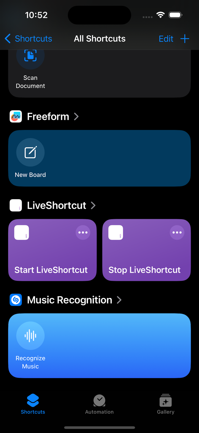 Live Shortcut