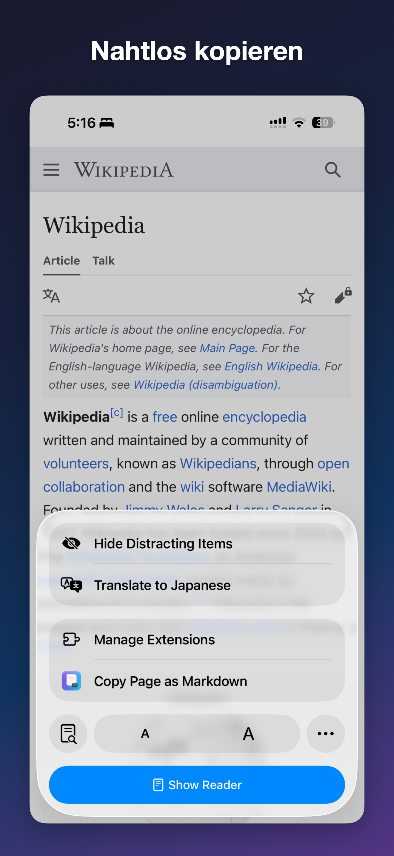 MDC - Markdown Copier iOS screenshot 3 showing app interface