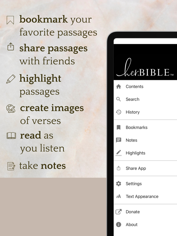 her.BIBLE Women's Audio Bible iPad screenshot 4 - Book app