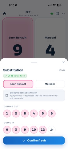 Scoresheet Live screenshot