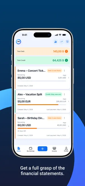 OweMate: Debt, Saving & Income screenshot 2