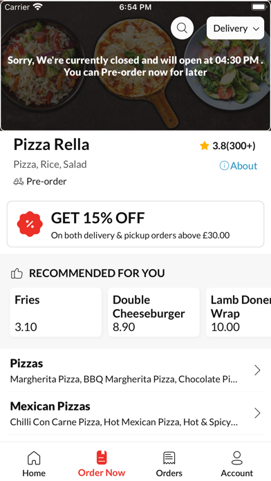 Pizza Rella Heath Road Screenshot