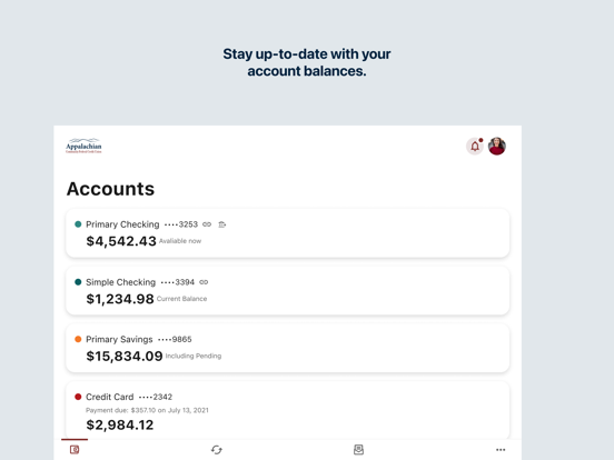Appalachian Community FCU iPad screenshot 2 - Finance app
