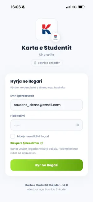 Karta e Studentit Shkodër screenshot 1