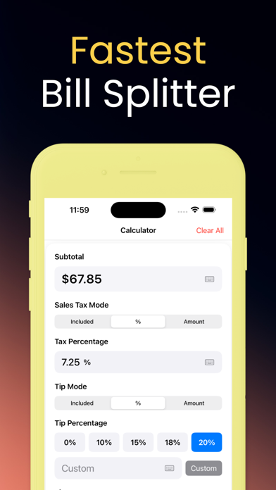Bill Splitter - QuickSplit Pro iPhone screenshot 1 - Finance app