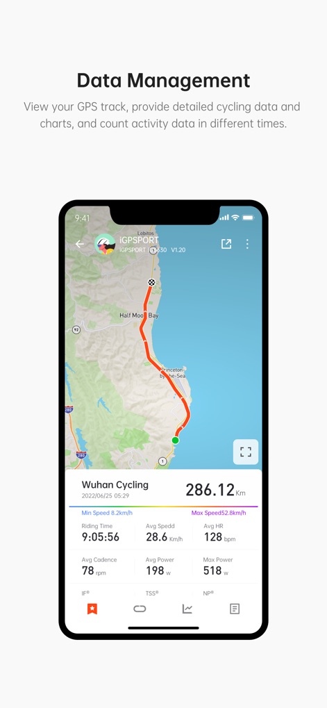 iGPSPORT - This tool provides in-depth ride analysis, visualizing GPS tracks on a map and presenting crucial metrics such as average speed and maximum heart rate.