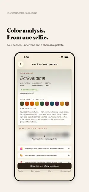 Tonebook · Color Analysis screenshot 1