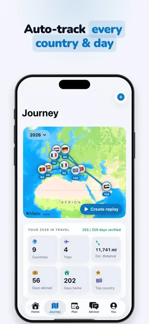 Country Days Tracker: Borderly screenshot 2