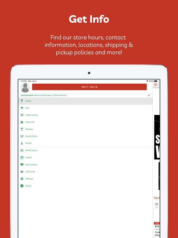 Belmont Beverage and Chalet iPad screenshot 2 - Shopping app