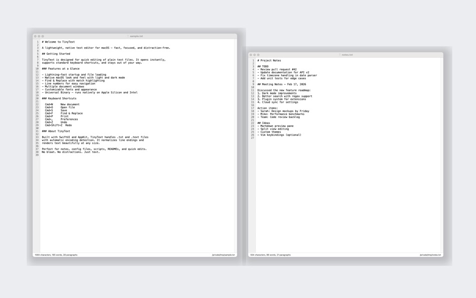 #3. TinyText Editor (macOS) Podle: Jim Newton