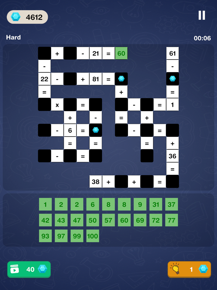 Math Puzzle Game - Crossword