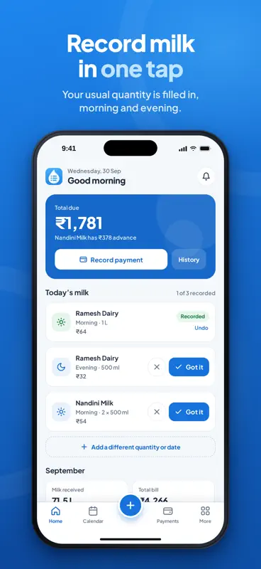 MilkNote: Milk & Dues Tracker screenshot 1 of 7