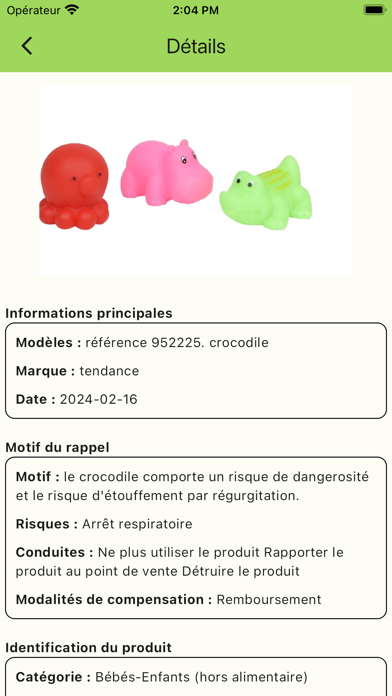 AlerteProduit : Rappel et Info Screenshot