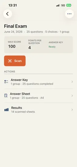 Captura de pantalla de Scorvia: Exam Sheet Scanner en iPhone 4