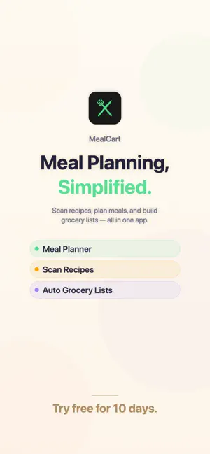 MealCart: Meal Planner & List screenshot 1