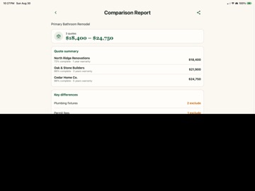 Quote Compare iPad screenshot