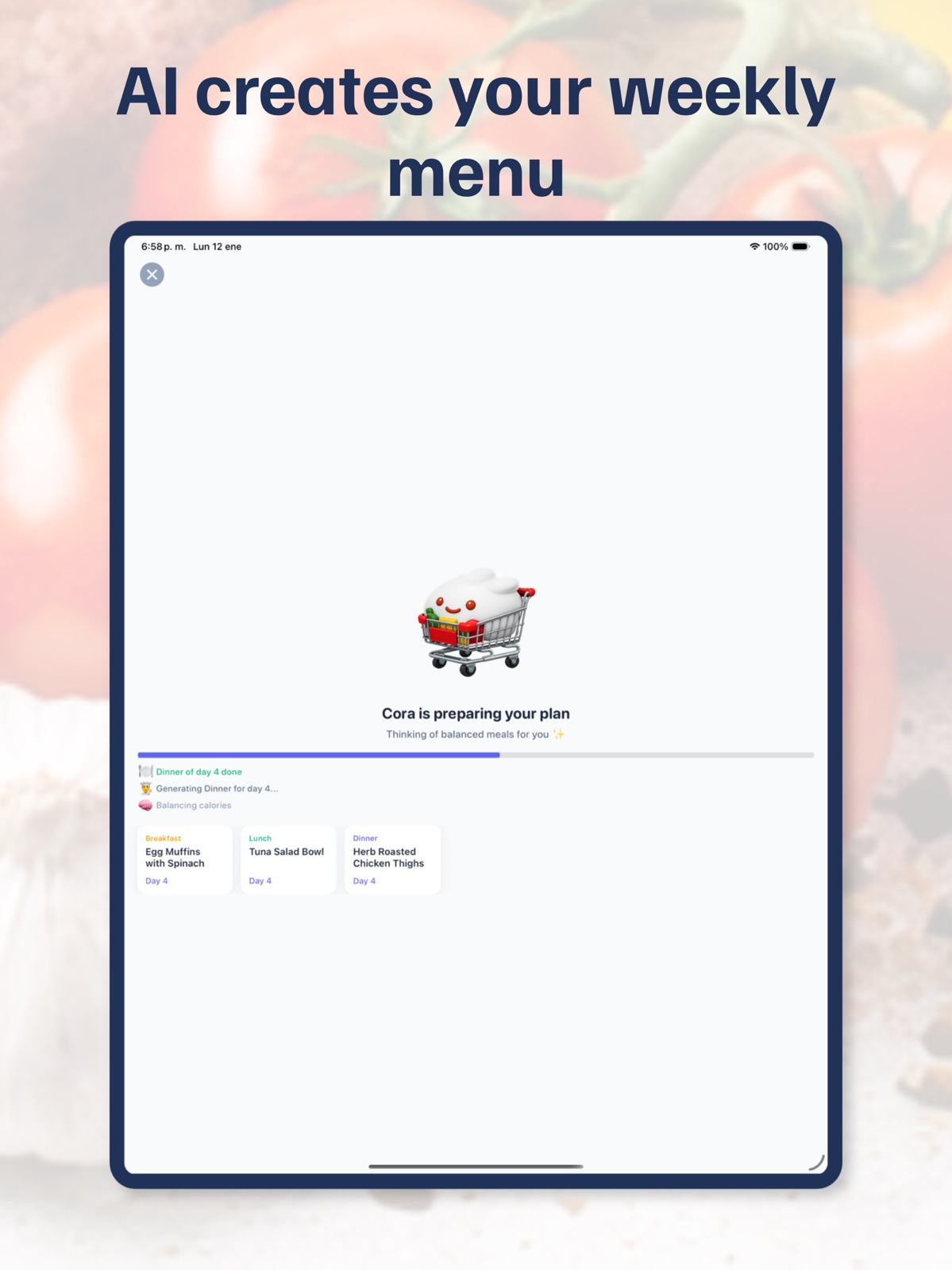 Cora: AI Meal Planner ipad screenshot 3