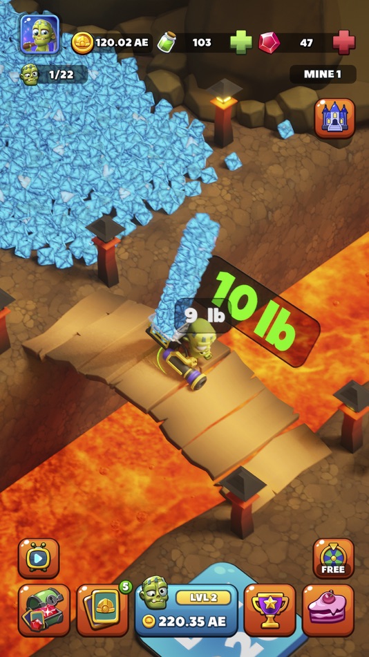 #2. Idle Zombie Miner: Gold Tycoon (iOS) 由: Royal Ark. We craft best action games every day