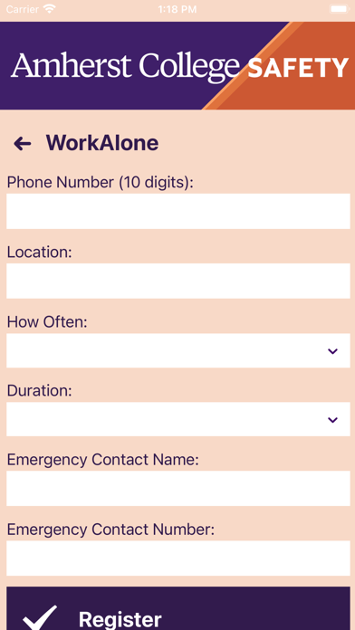 Amherst College Safety Screenshot