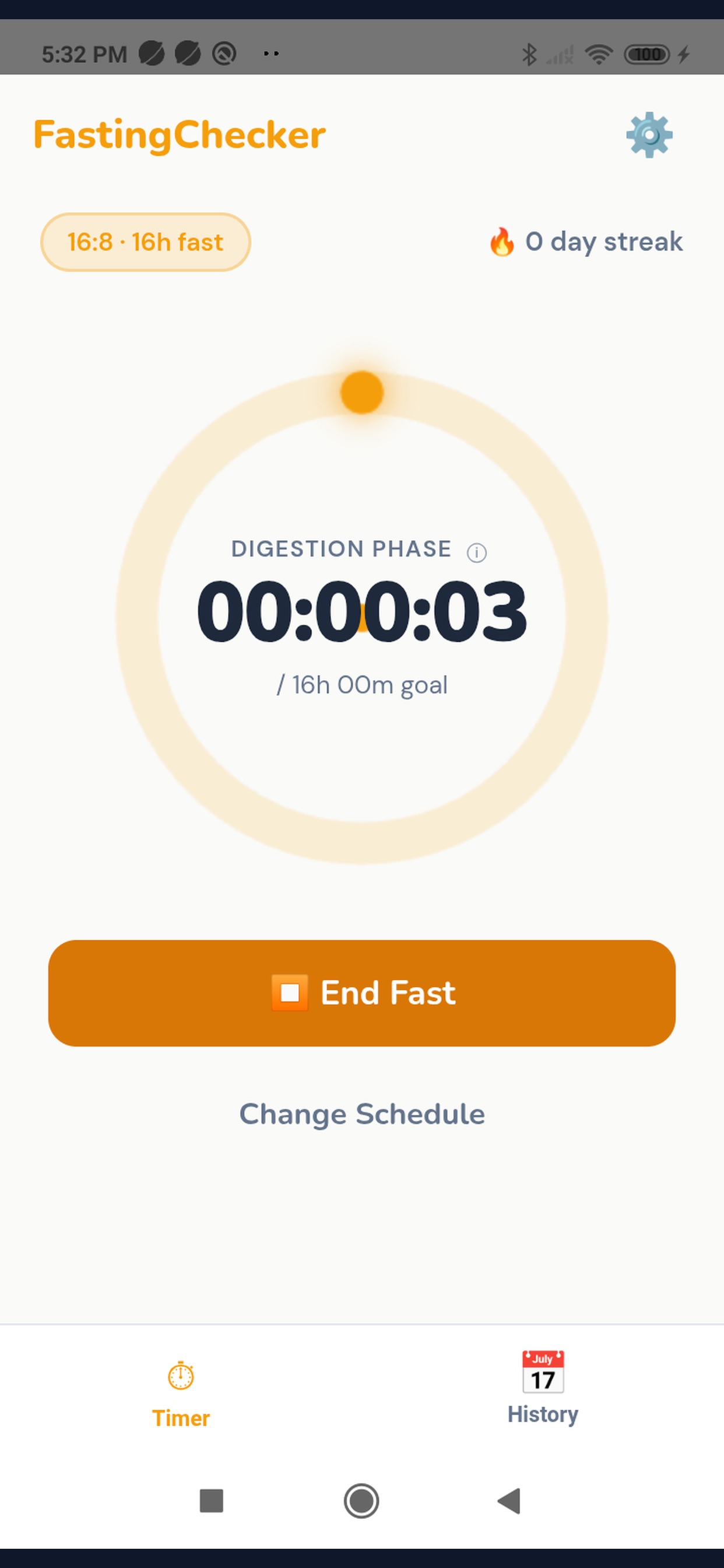 Screenshot 1 of FastingChecker: 16:8 Timer