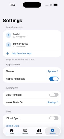 Piano Practice Log Screenshot 4 of 4