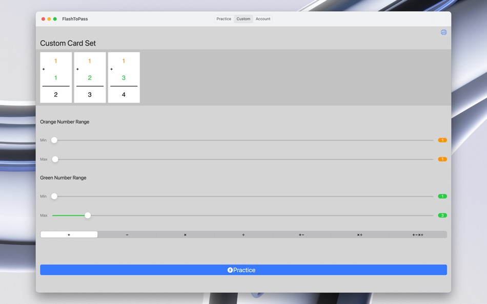 #5. FlashToPass Math Flash Cards (macOS) Podle: Scybot Technologies, L.L.C.