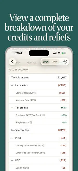 Irish PAYE Tax Calculator screenshot 1