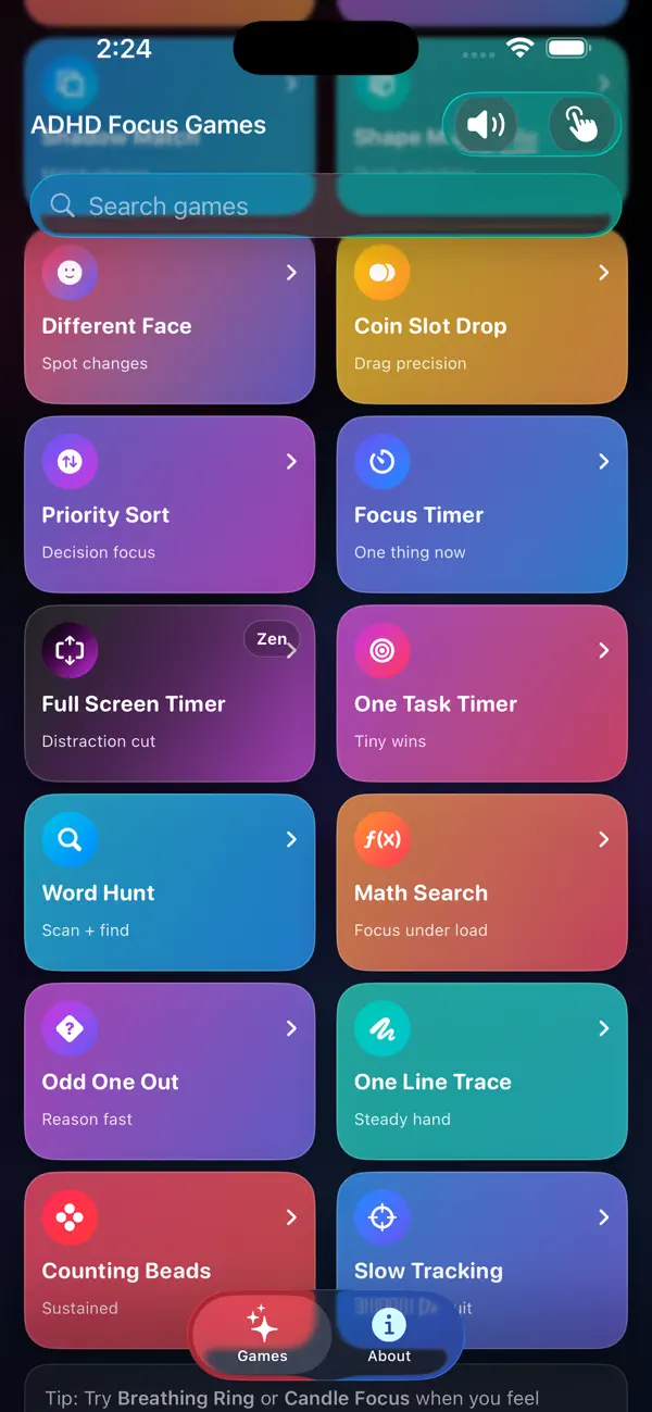 #2. ADHD Focus Games (iOS) By: Saurabh Khare