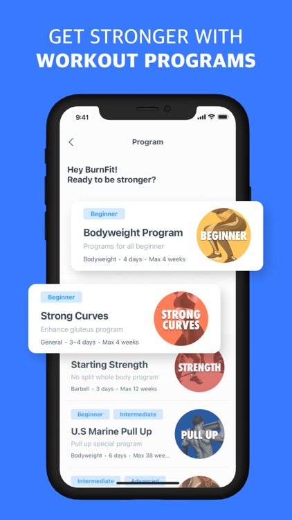 BurnFit - Workout Plan & Log