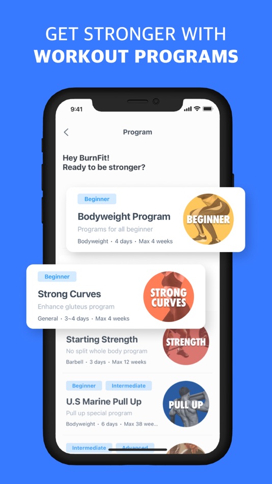 #3. BurnFit - Workout Plan & Log (iOS) By: Bunnit