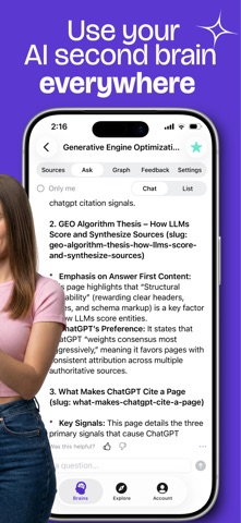 Ounie: AI Second Brain iPhone screenshot