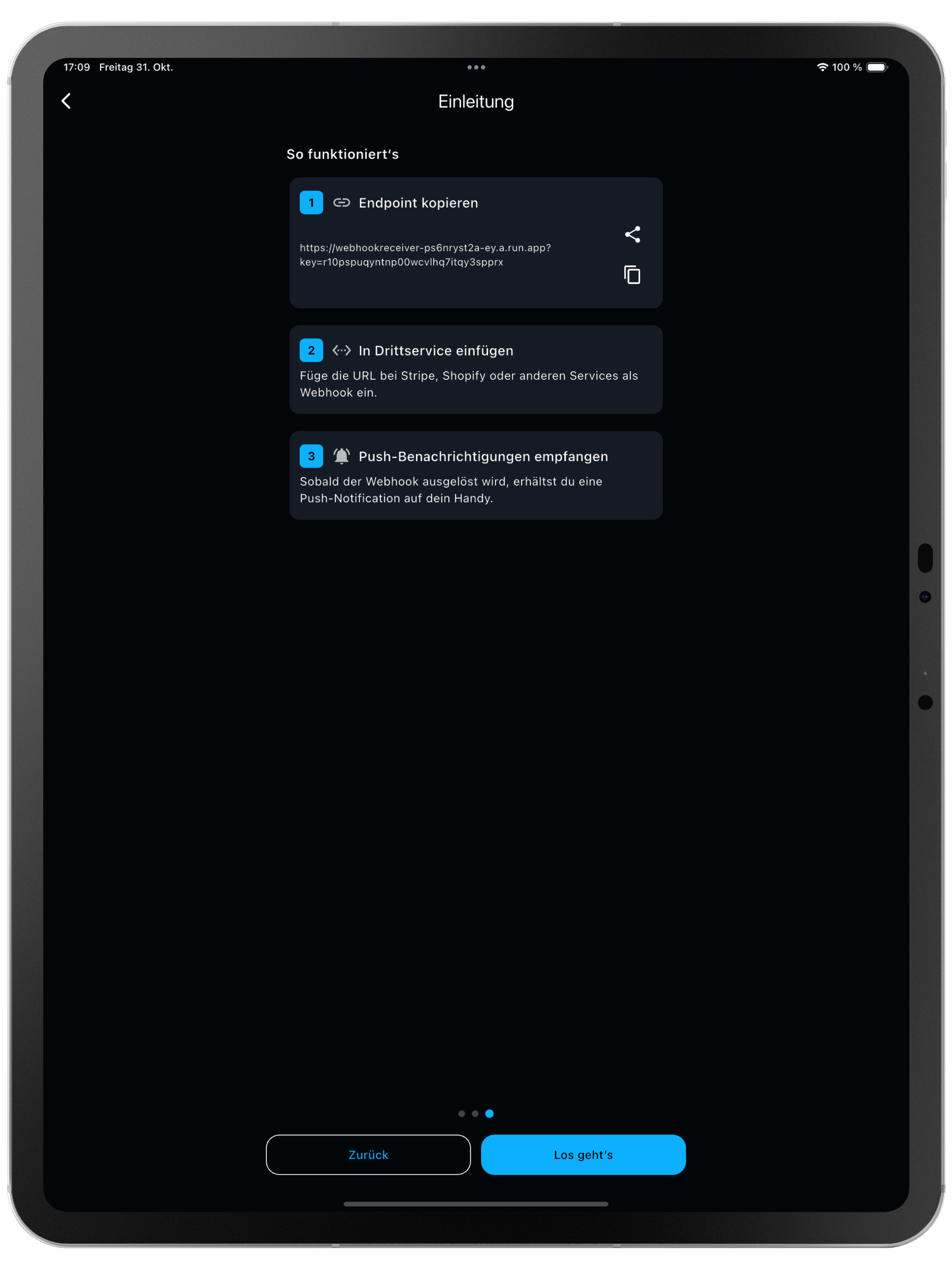Webhook to Push Notifications
