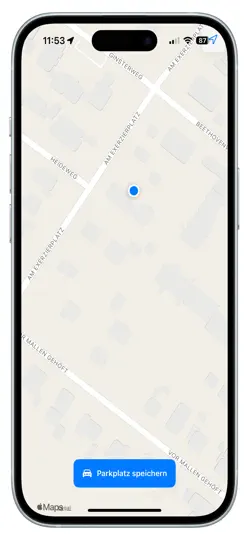 Screenshot von ParkBuddy auf dem iPhone 1
