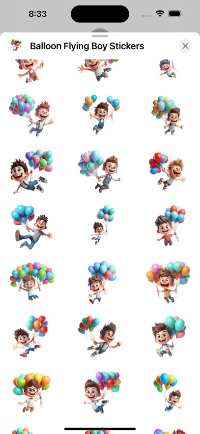 Balloon Flying Boy Stickers