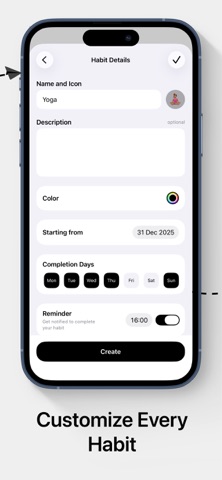 Habit Tracker - Habittr iPhone screenshot