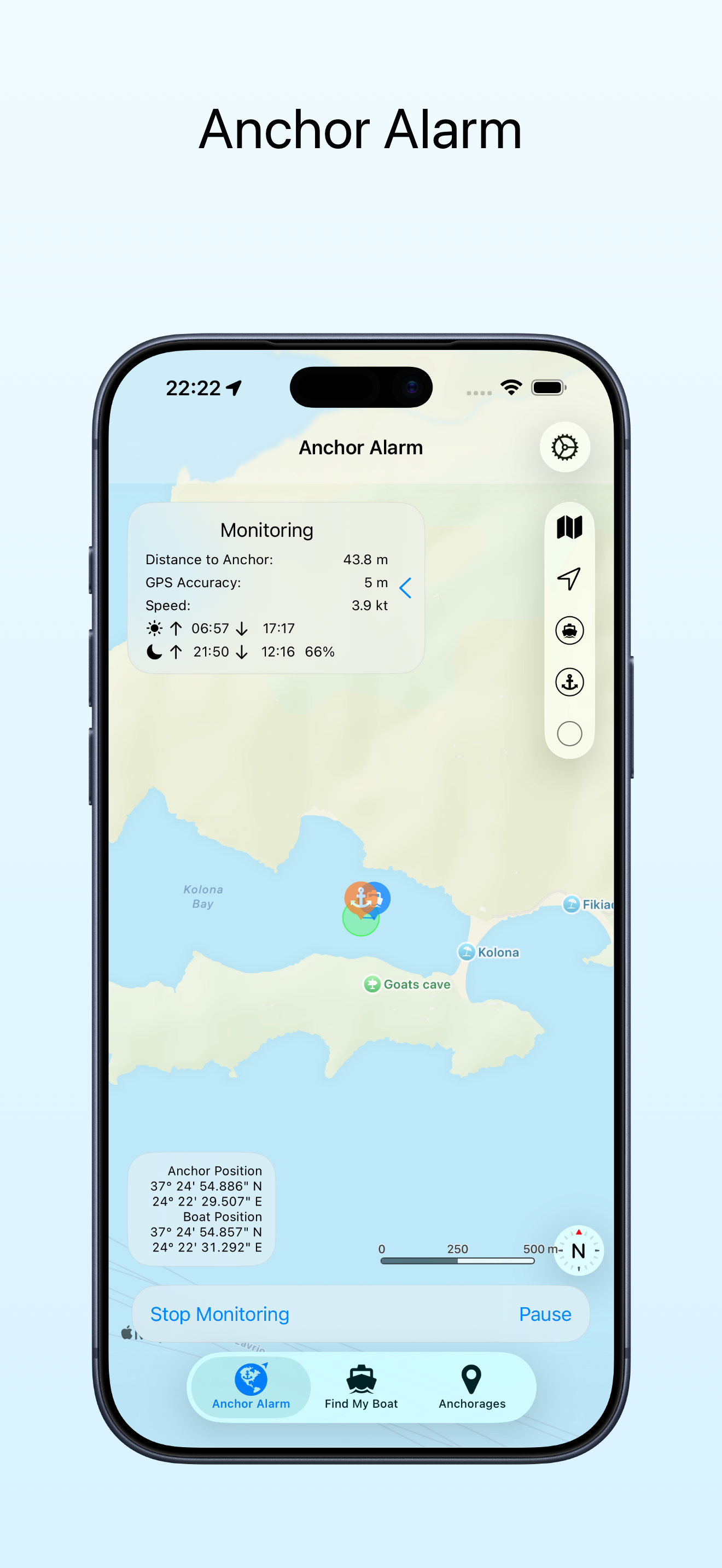 Anchor Alarm with Late Set