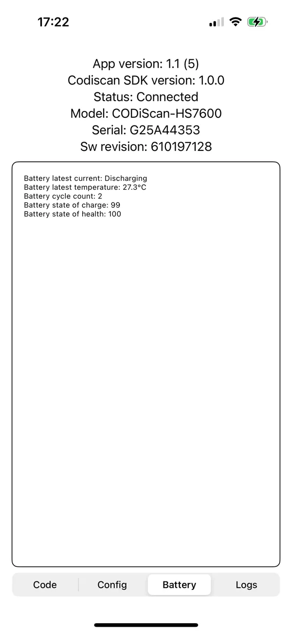 #6. Codiscan SDK Sample (iOS) Göre: Datalogic IP Tech S.r.l.