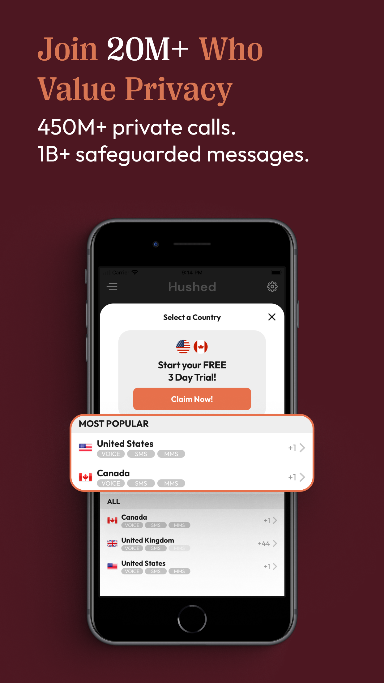Hushed: UK Second Phone Number
