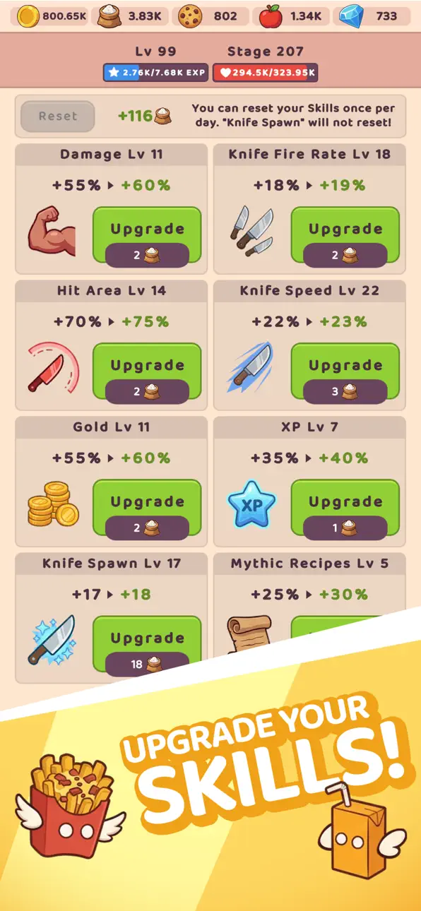 Knife Hero: Idle RPG iOS Mod IPA screenshot 4 - iOS game interface