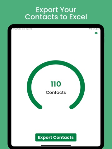 Export Contacts to Excel - CSV iPad screenshot