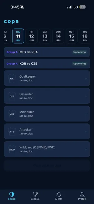 copa - fantasy screenshot 2