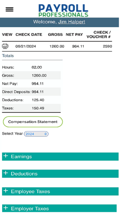 Payroll Professionals Kiosk Screenshot