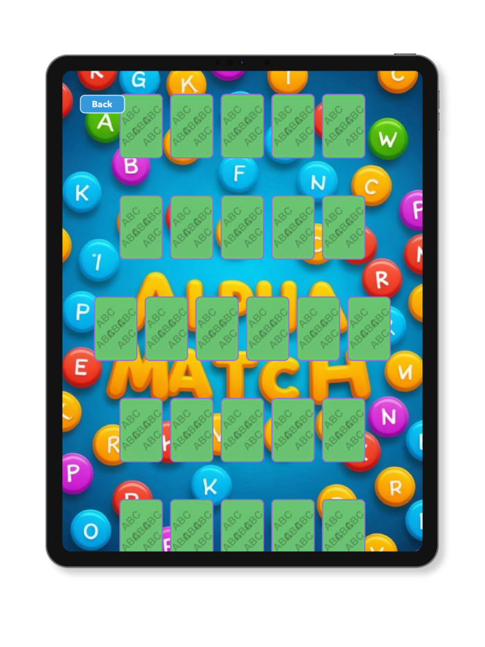 Alpha Match Memory Game