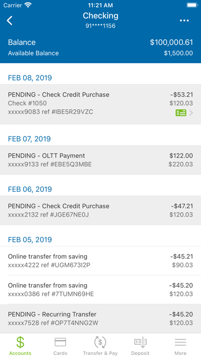HomeTrust Mobile Banking Screenshot