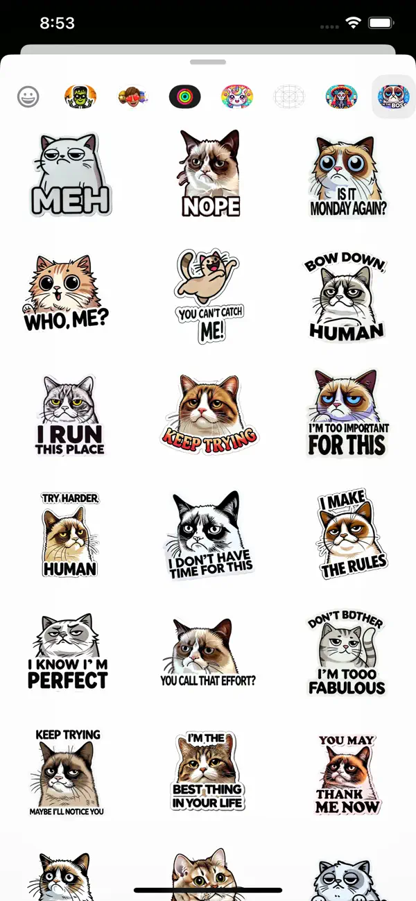 Screenshot #2 pour Cat Memes Stickers Hub