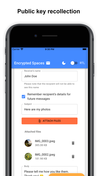 Encrypted Spaces Screenshot