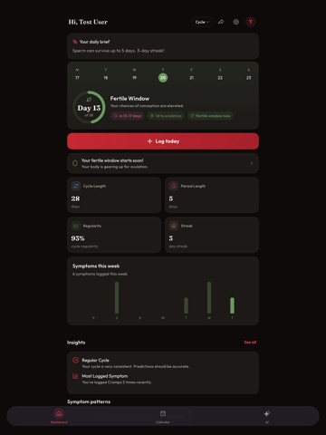 Crimson: Cycle & Fertility iPad screenshot