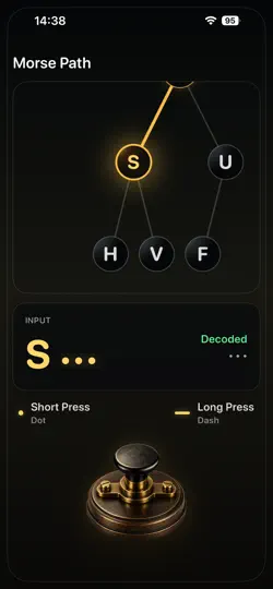 Captura de pantalla de Morse Path en iPhone 2