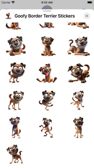 Screenshot #3 pour Goofy Border Terrier Stickers